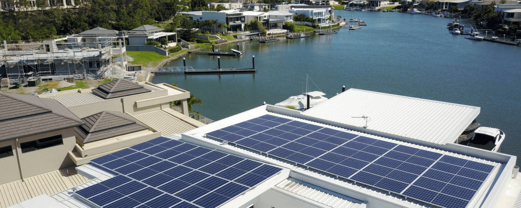 Rooftop image of a system installed by Gardel Electrical & Solar on the Gold Coast