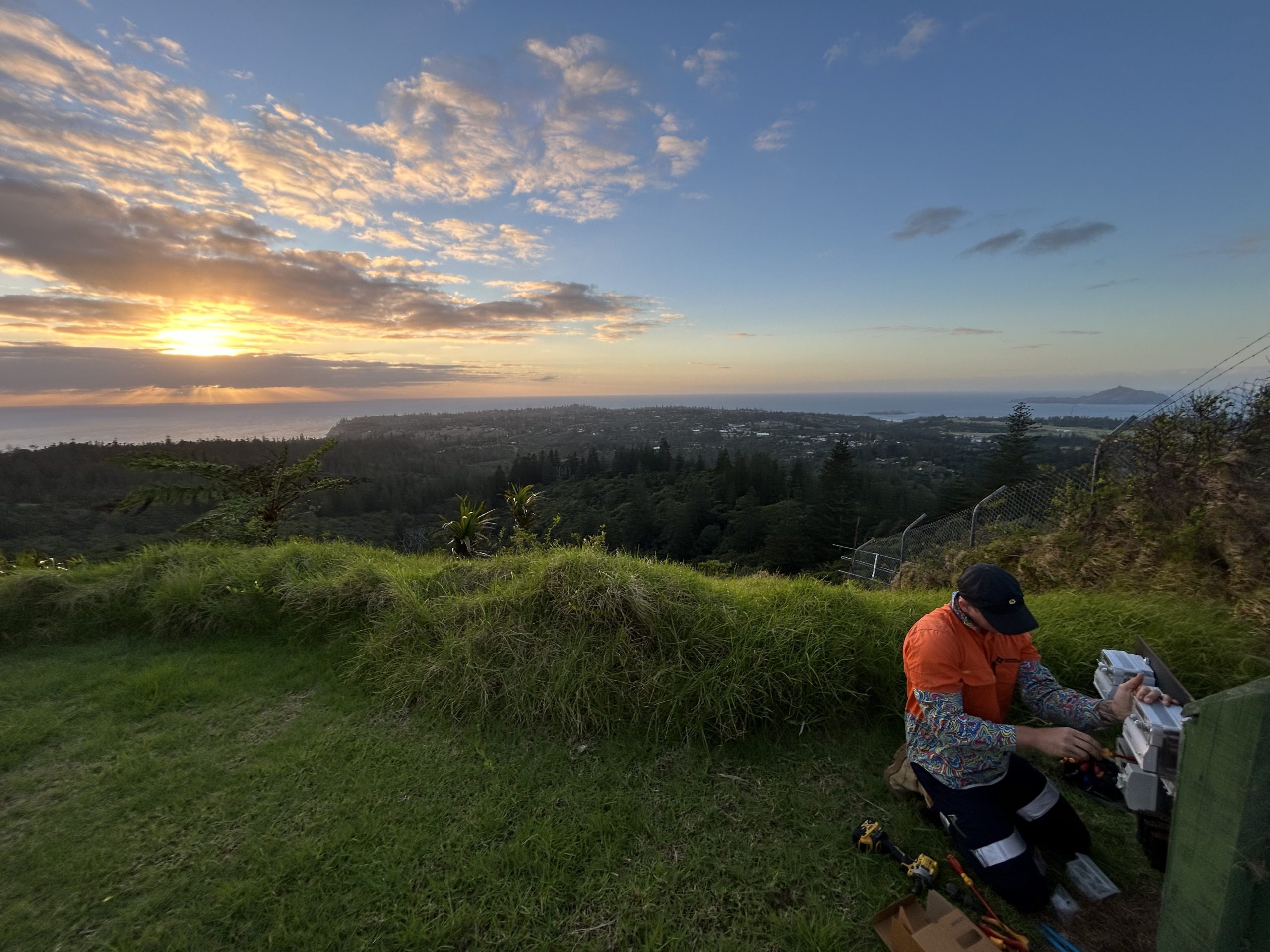 View of Norfolk Island during Gardel Electrical & Solar's smart energy installation