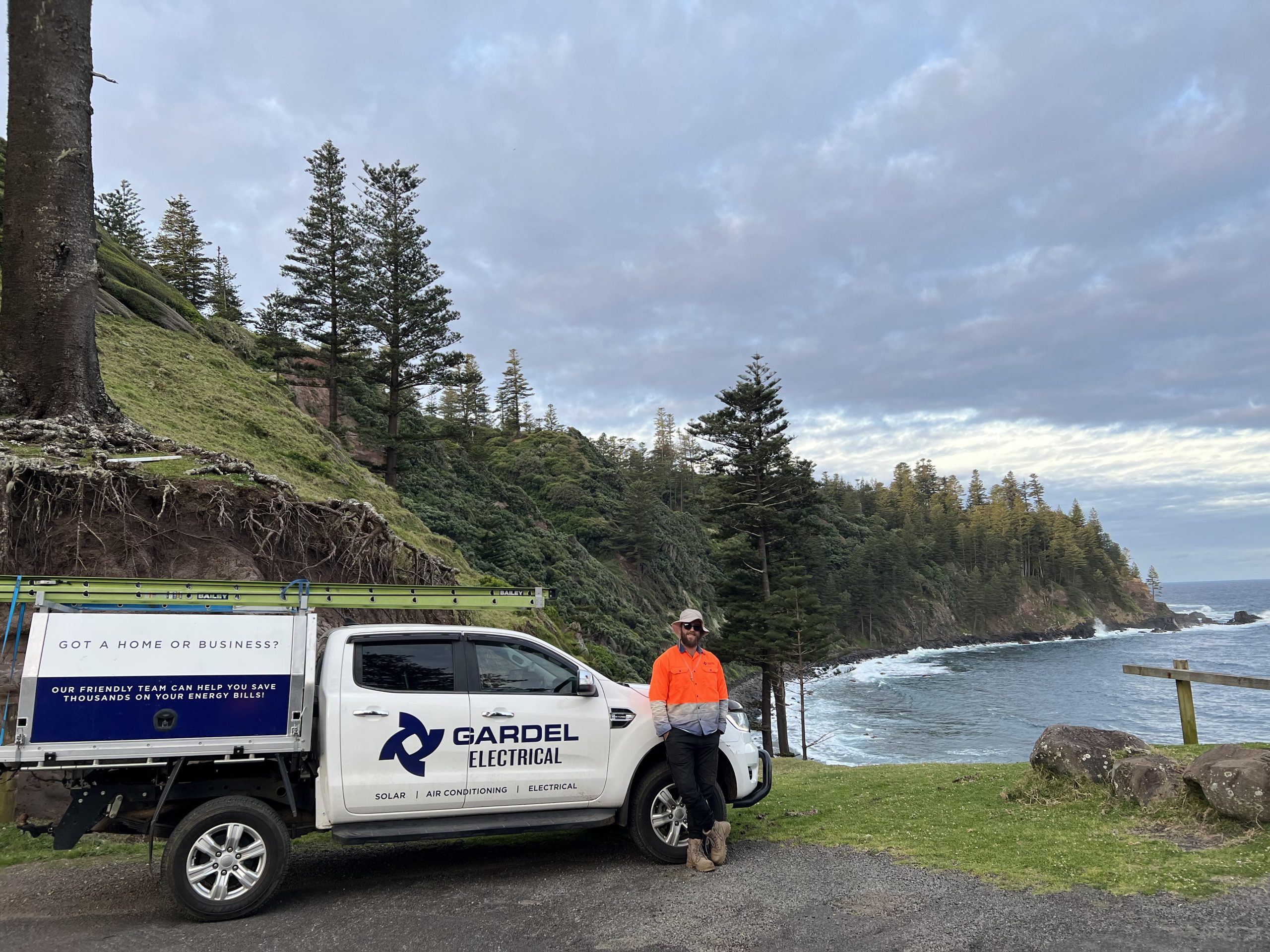 Team member Troy on Norfolk Island